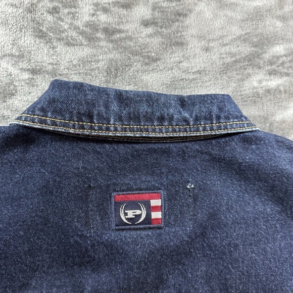 Vintage Phat Farm Jean Jacket Mens L Blue Denim Hip Hop Trucker 90s Hong Kong - Picture 5 of 15